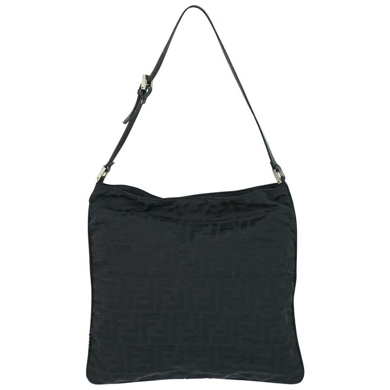Fendi Zucca Shoulder Bag Canvas Black