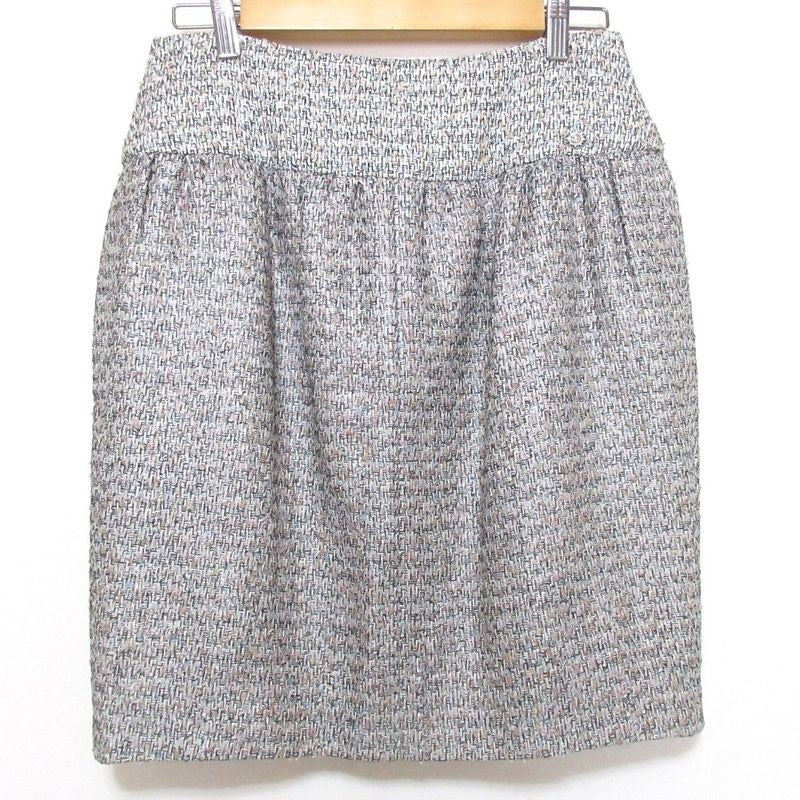Chanel Coco Mark Tweed Miniskirt Size 38 Multicolor
