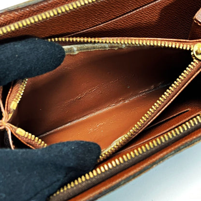 Louis Vuitton Monogram Porto Monet Zip M61727 Brown Long Wallet Ladies Gold