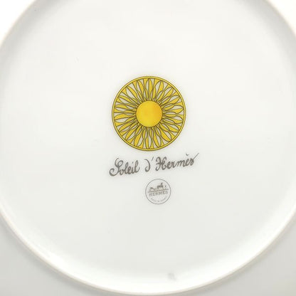 Hermes Tableware Dess Ert Plates Soleil de Hermes No2 Set of 2 Porcelain Yellow