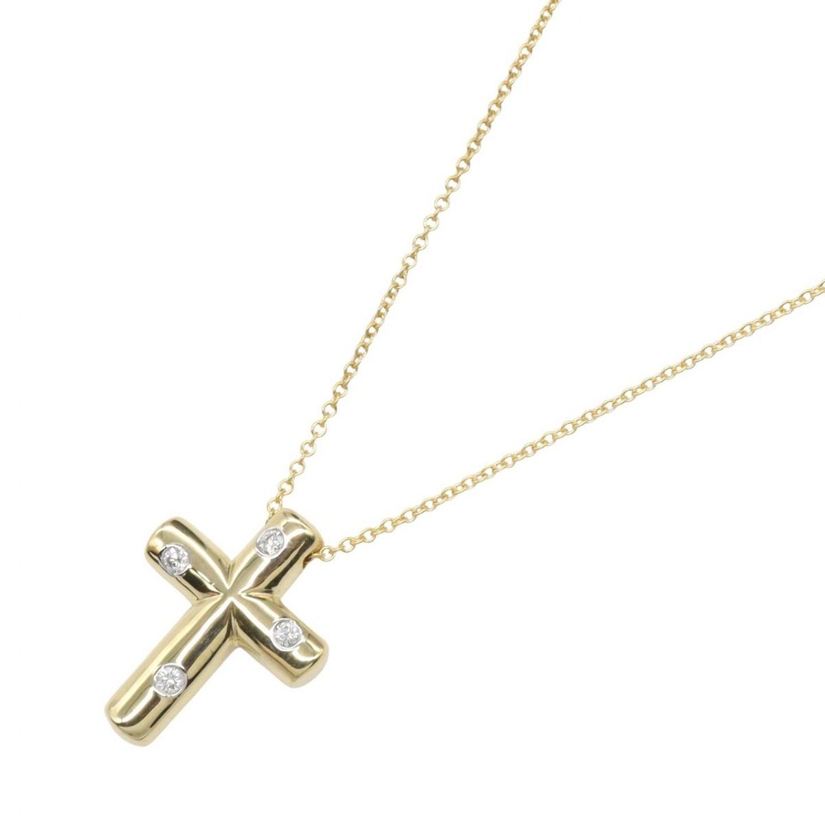 Tiffany & Co Necklace Dots Cross 18k Diamond