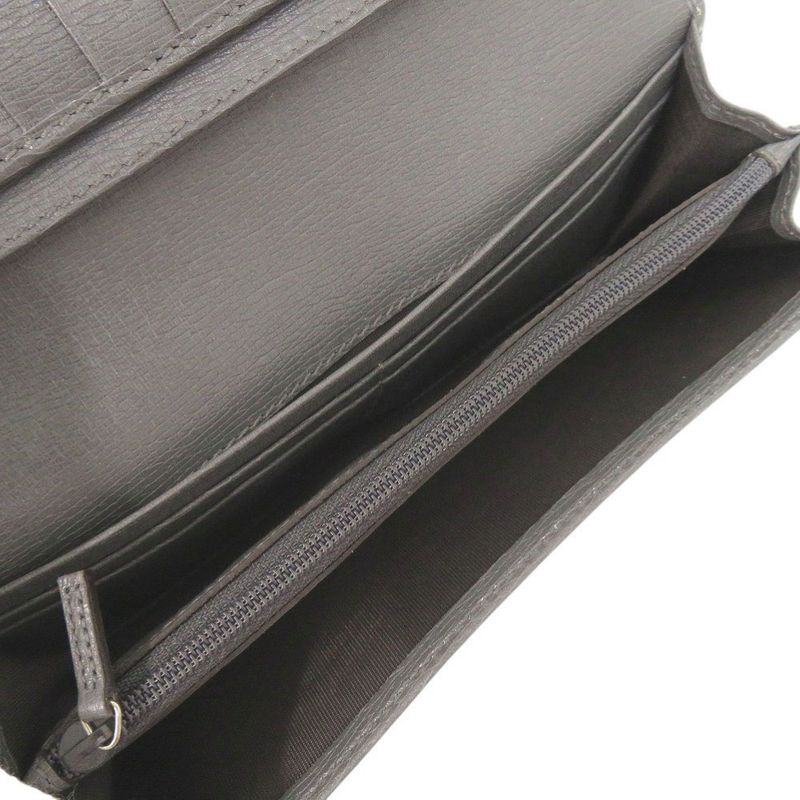 Gucci Interlocking G 256348 Leather Gray Long Wallet 0803 Gucci Men's