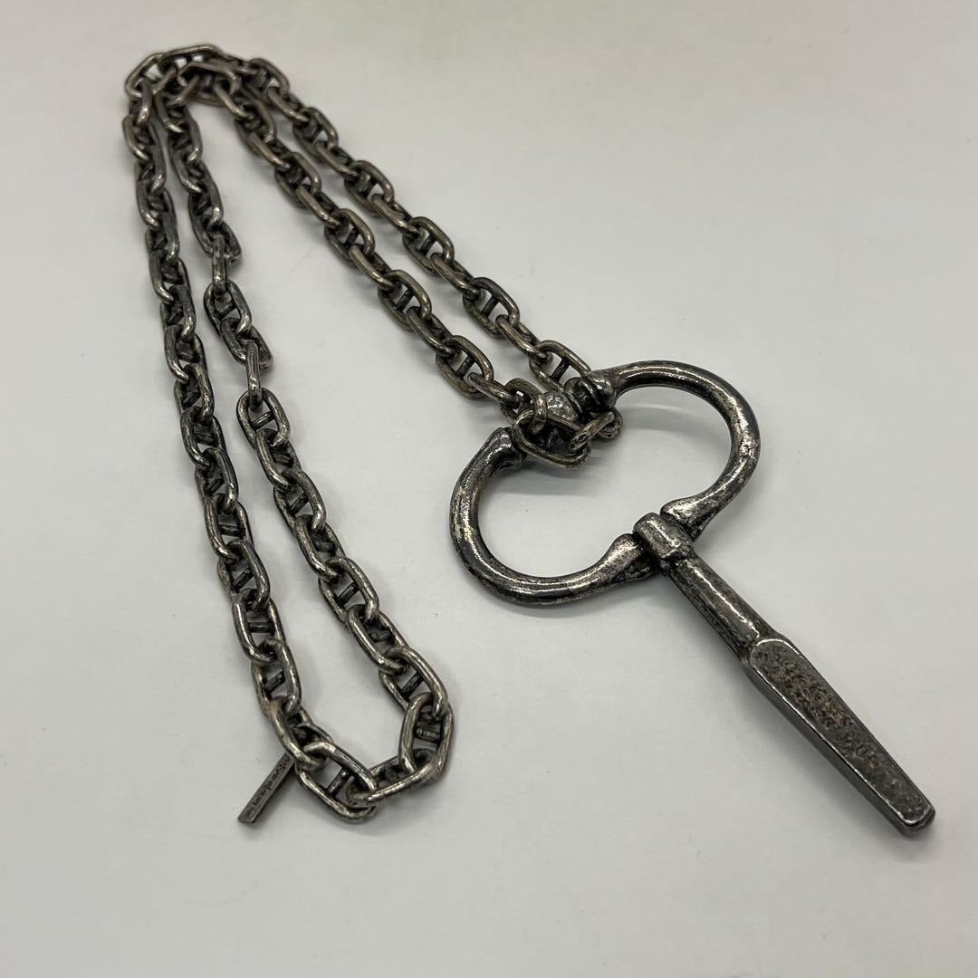 Saint Laurent Yves Key Motif Anchor Chain Necklace Metal