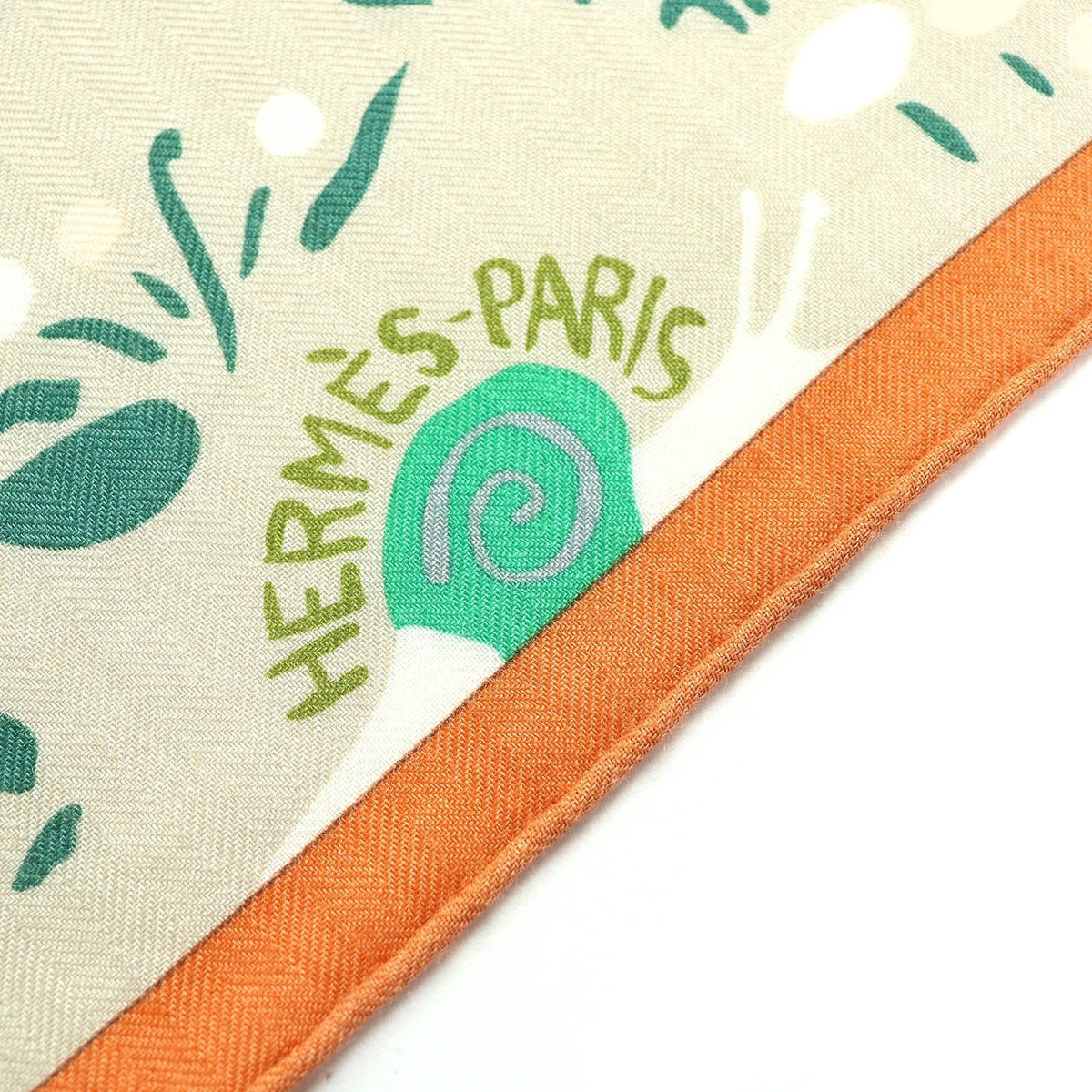 Hermes le Livre D'esope Aesop's Fables Cashmere Silk Orange Veil Blue — view 5