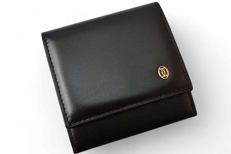 Cartier Coin Case Coin Purse Cartier Wallet Leather Pasha De Cartier Black