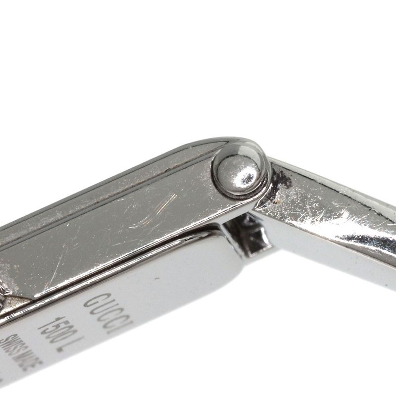 Gucci 1500l Square Face Bangle Watch SS Ladies