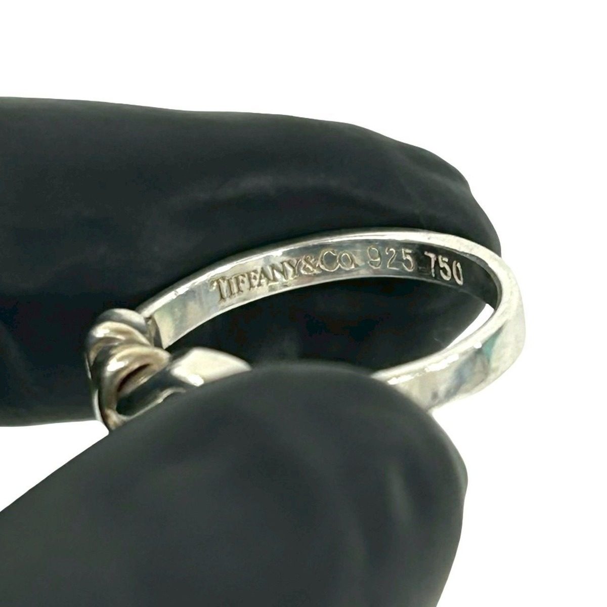Tiffany & Co Love Knot Ring Hook Eye 18k Yellow Gold Silver — view 4