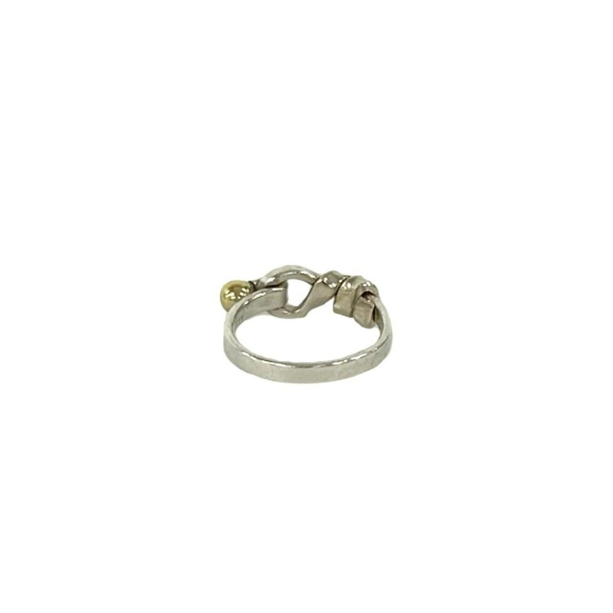 Tiffany & Co Love Knot Ring Hook Eye 18k Yellow Gold Silver — view 7