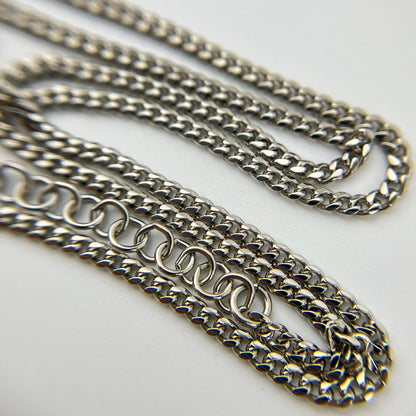 Chanel CC Logo Necklace Silver Vintage — view 6