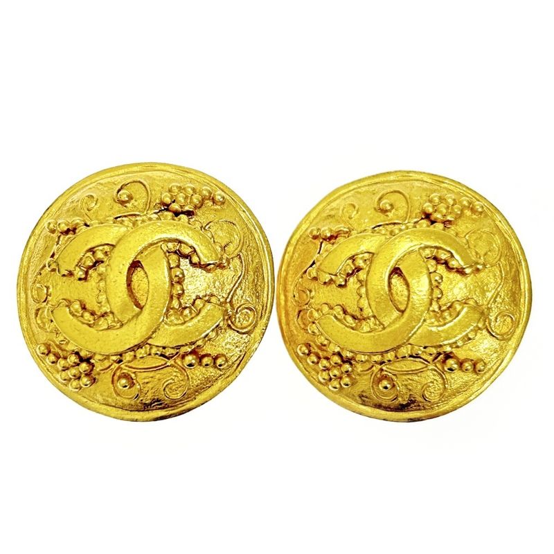 Chanel GP 96a Coco Mark Round Earrings Ladies 306701 Earrings