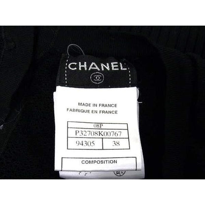 Chanel CC Logo Coco Button Knit Sleeveless 38 Black Sweater — view 6