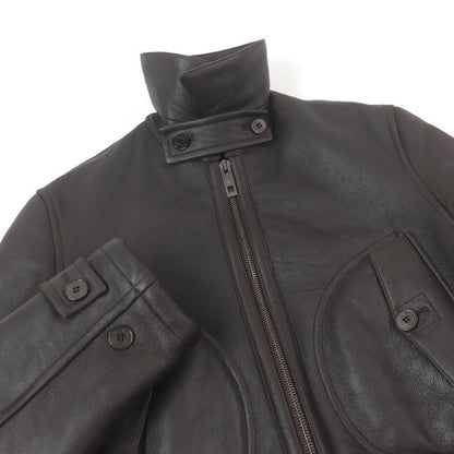 Louis Vuitton 100% Sheepskin Long Length Mouton Coat Brown 46 Made In France