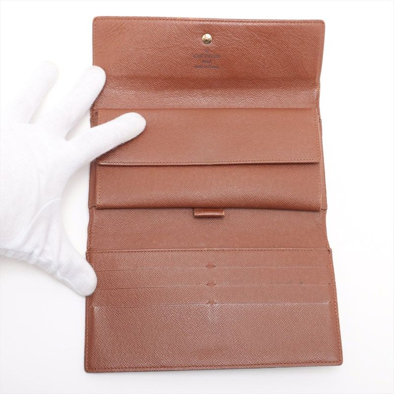 Louis Vuitton Monogram Porte Trésor International Long Wallet M61215 Brown Made