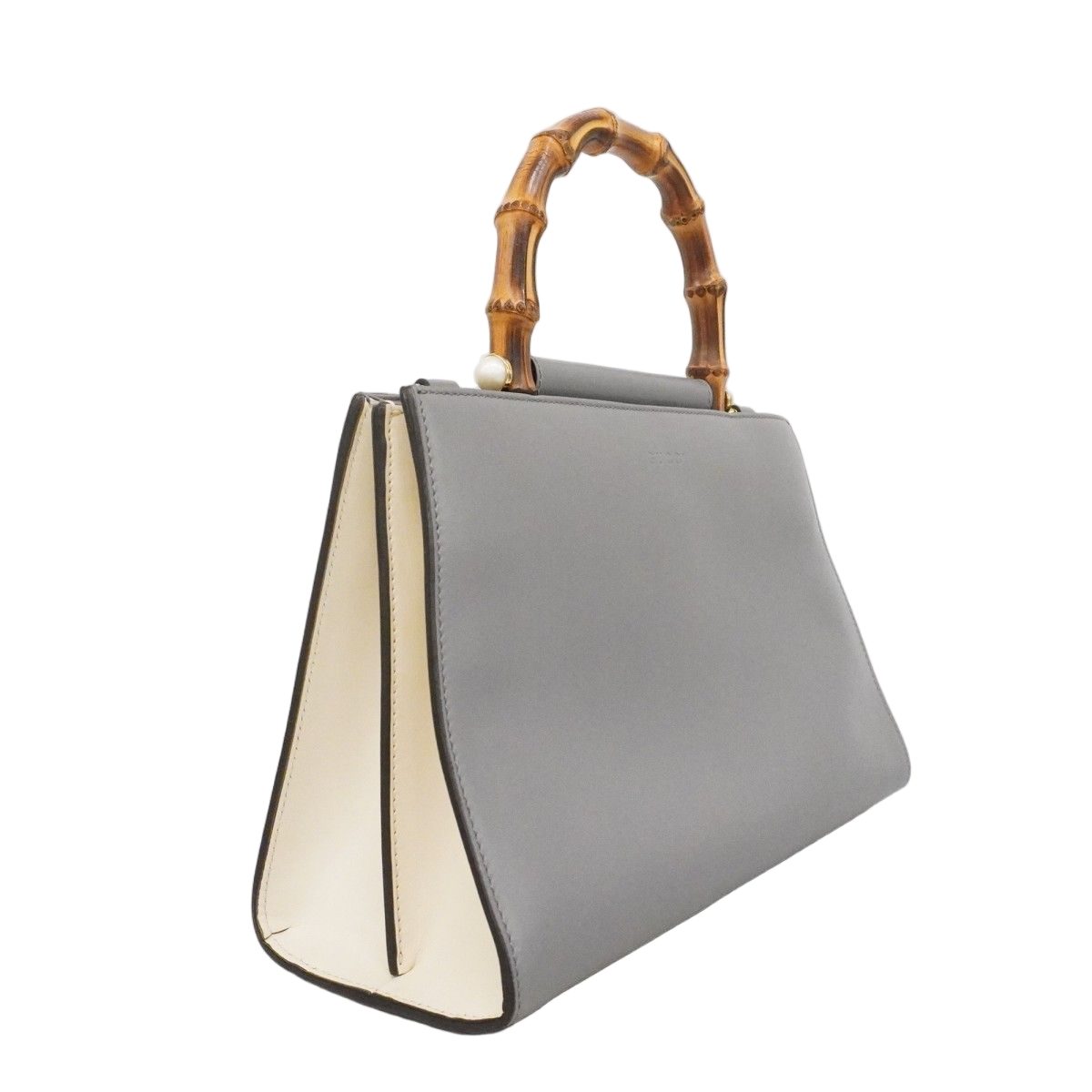 Gucci Handbag Bamboo Leather Gray Gold — view 2
