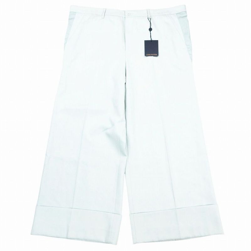 Louis Vuitton Workwear Cuff Wool Pants Rm232 Ey2 Hpp62w Men's XXL Light Blue