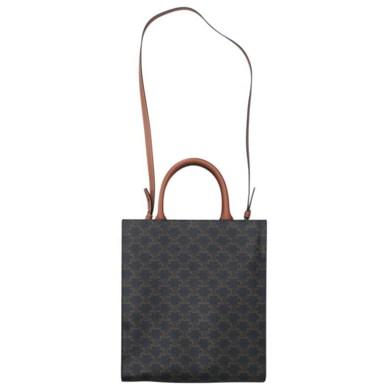 Celine Vertical Cabas Large Triomphe Logo Leather 2WAY Tote Bag Men's