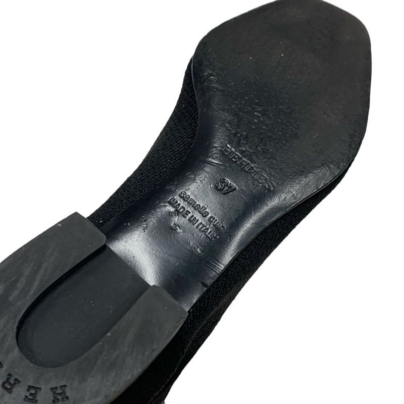 Hermes Duo Boots Short Boots Shoes Fabric Leather Black Socks Boots Exlibris