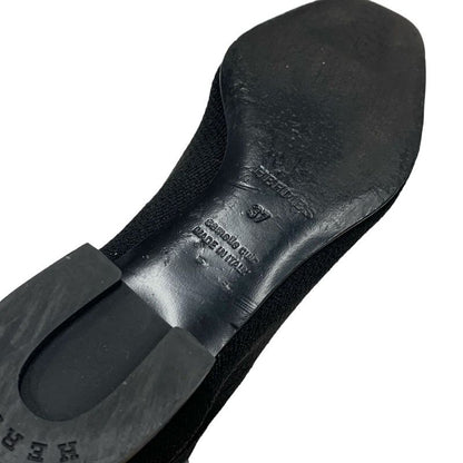 Hermes Duo Boots Short Boots Shoes Fabric Leather Black Socks Boots Exlibris