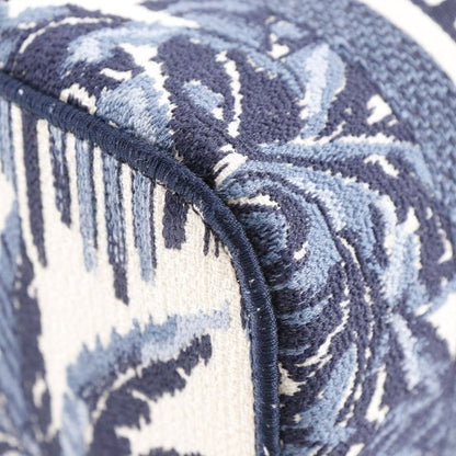 Dior Travel Vanity Palms Embroidery Canvas Navy Blue/white Ladies Handbag