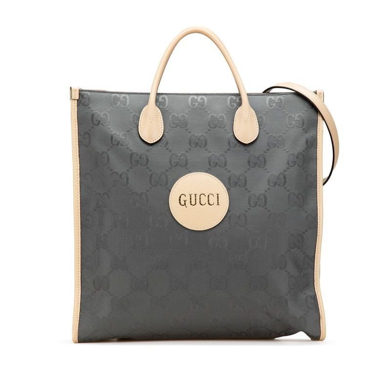 Gucci GG Nylon Off the Grid Long 2-Way Shoulder Bag Gray Beige