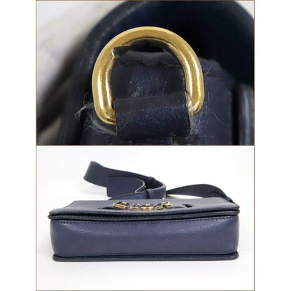 Dior Evolution Shoulder Bag Navy Gold Leather — view 5