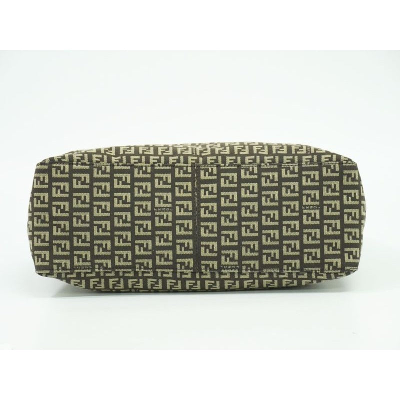 Fendi Zucchino Tote Handbag Canvas Brown 8 Bh138 Bag — view 4