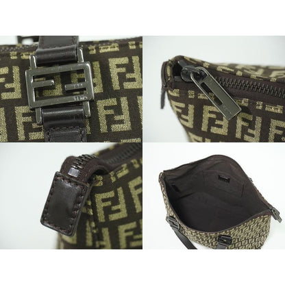 Fendi Zucchino Tote Handbag Canvas Brown 8 Bh138 Bag — view 7