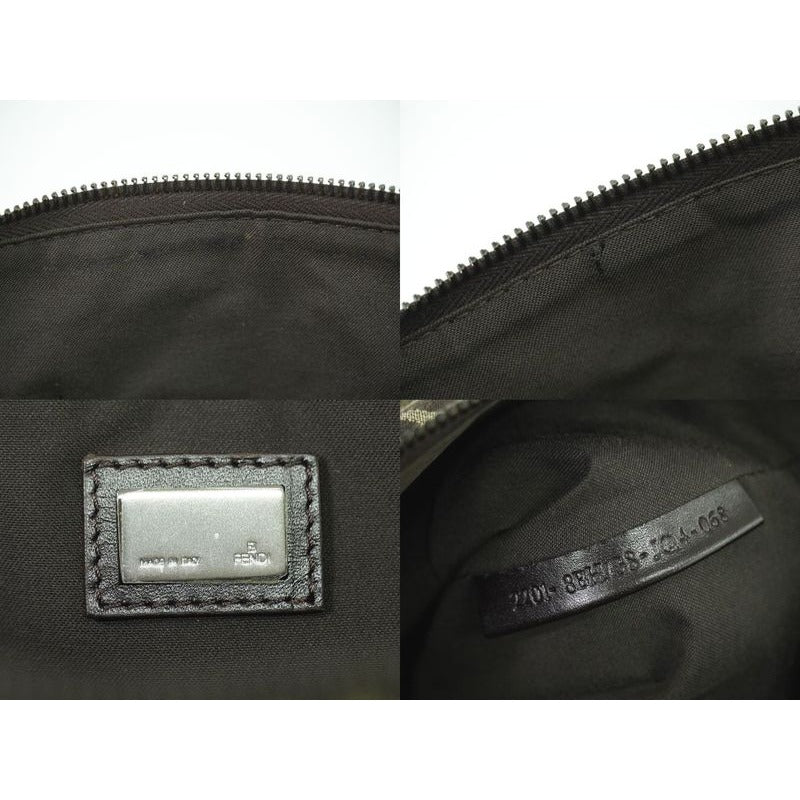 Fendi Zucchino Tote Handbag Canvas Brown 8 Bh138 Bag — view 9