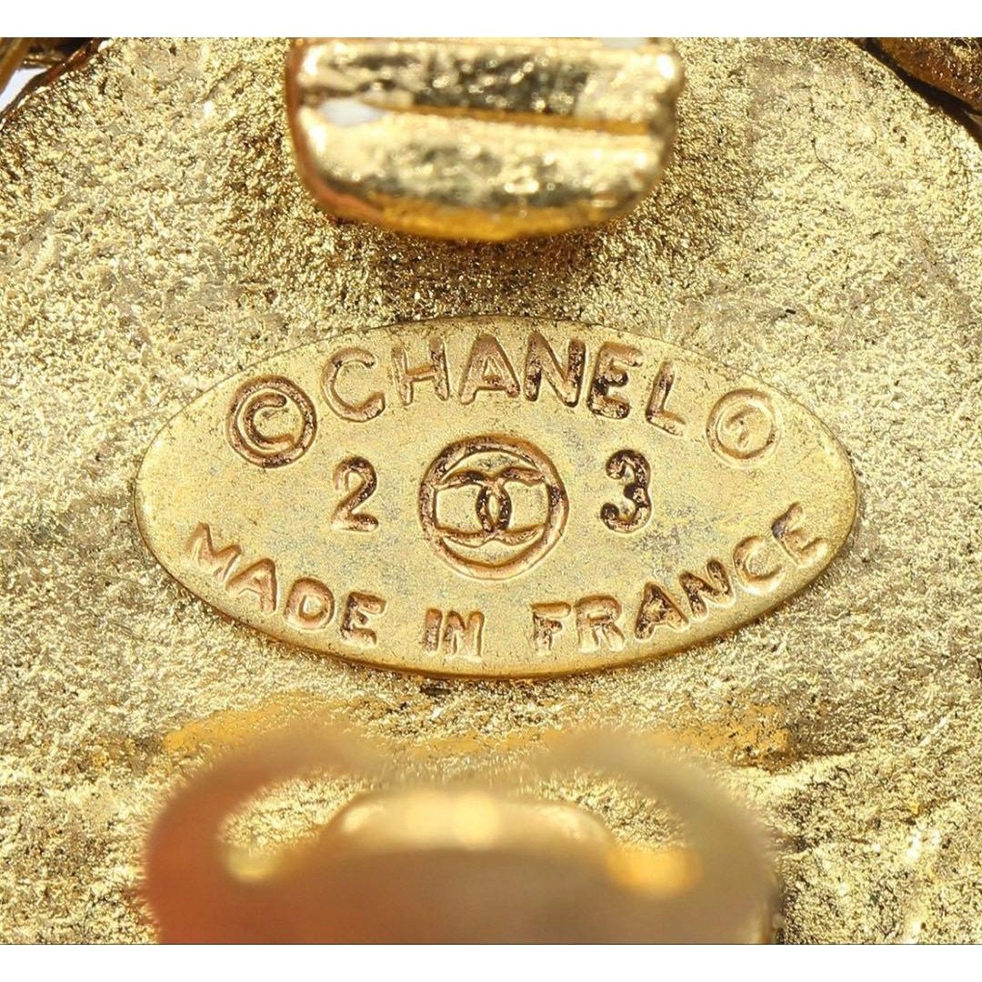 Chanel CC Logo Line Stone Round Earrings — view 5