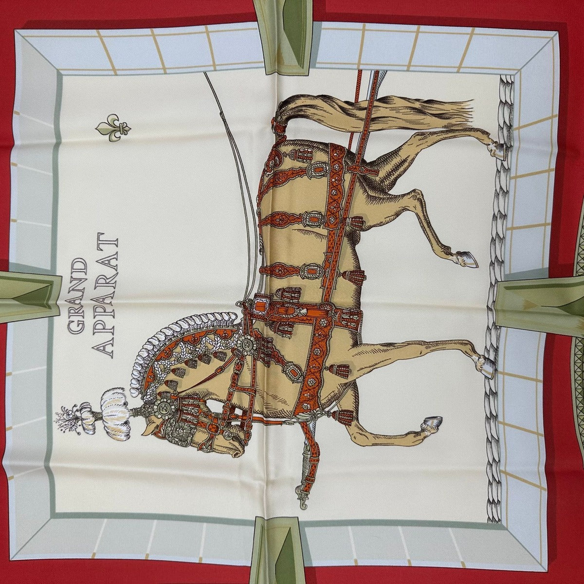 Hermes Carre 90 Orange Dressed Horse Scarf — view 2