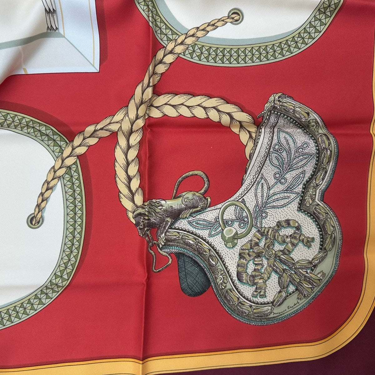 Hermes Carre 90 Orange Dressed Horse Scarf — view 3
