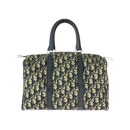 Dior Christian Trotter Beige Navy Silver Mini Boston Bag