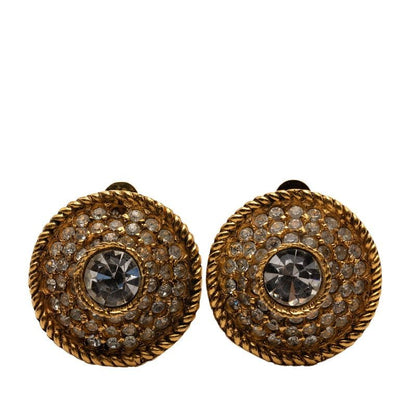 Chanel Round Bijou Gold Plated Rhinestone
