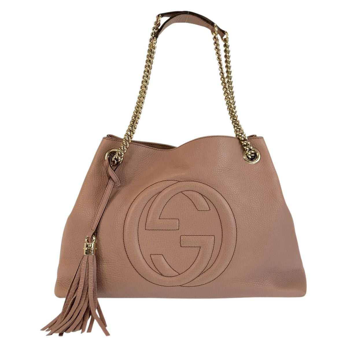 Gucci Soho Interlocking Pink Gold Chain Shoulder Bag Tote