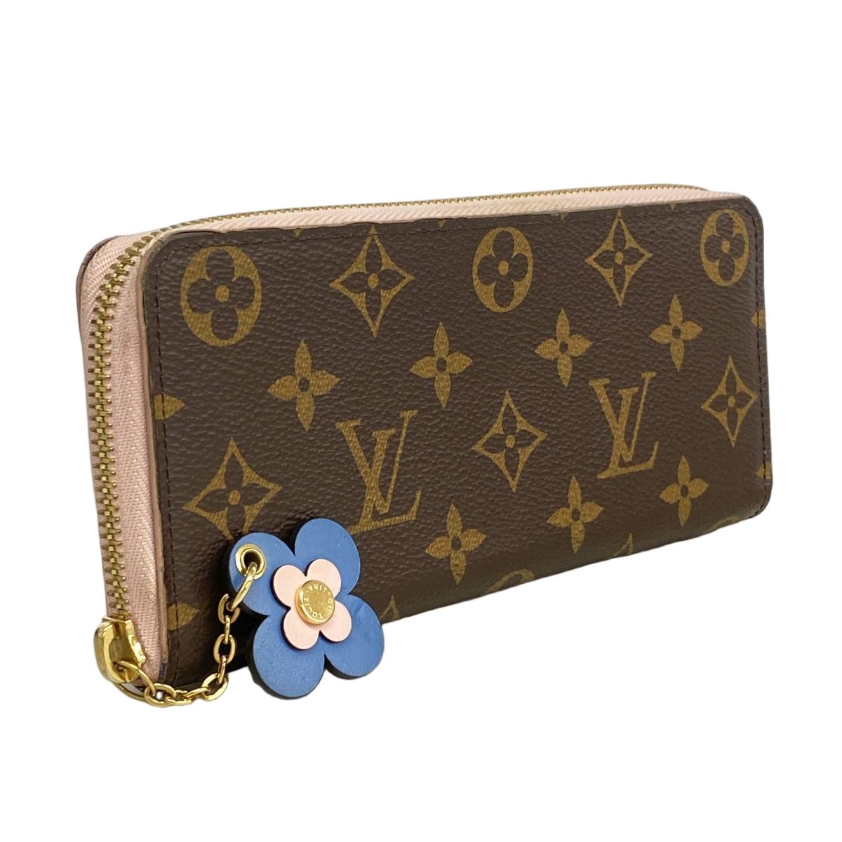 Louis Vuitton Wallet Monogram Portefeuille Clemence Blue Rosevalerine Flower — view 2