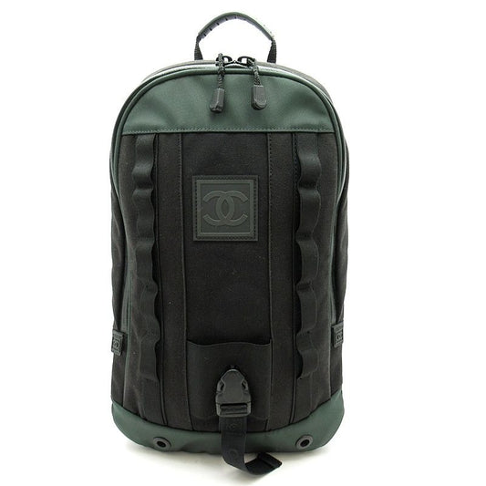 Chanel Sportsline Backpack Nylon Black Green