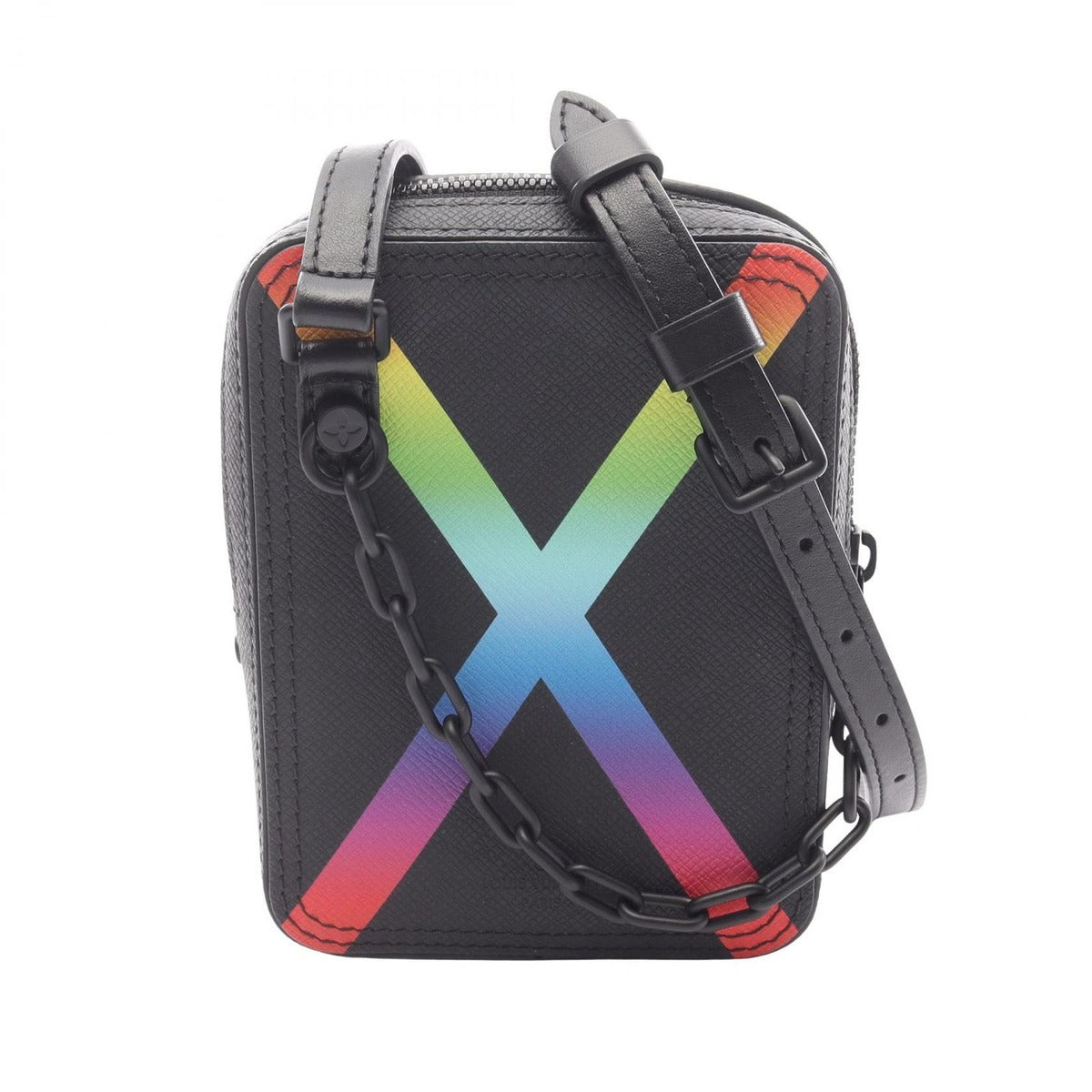 Louis Vuitton Shoulder Bag Danube Messenger Noir Black Rainbow Leather