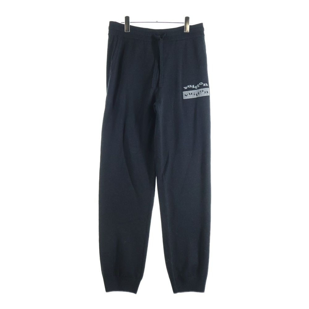 Louis Vuitton Wool Knit Logo Embroidery Track Jogger Pants Black Zll