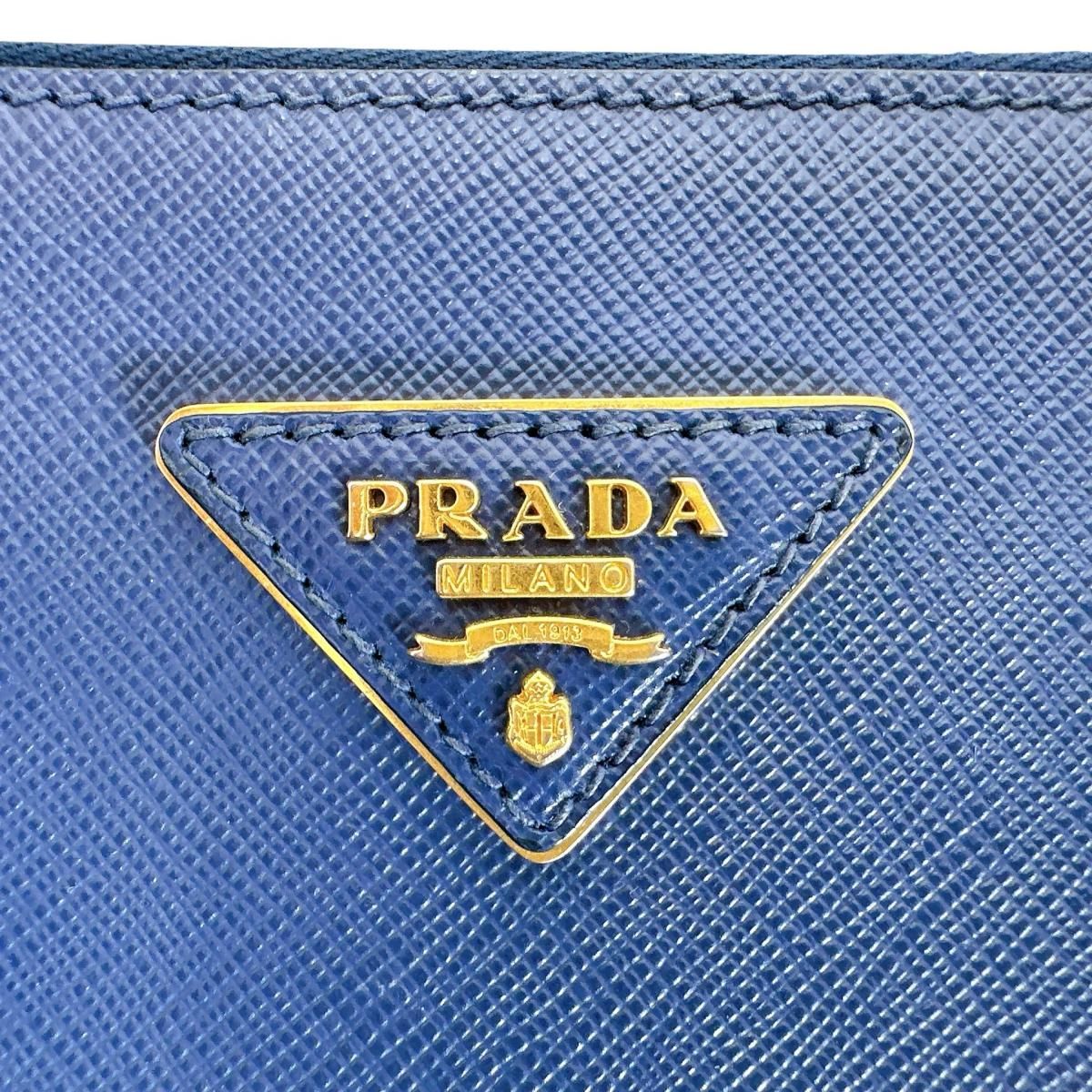 Prada 1 Ba786 Saffiano Shoulder Bag Galleria Handbag Blue