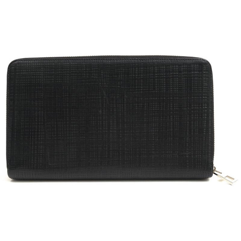 Loewe Long Wallet Women Leather Black C525 T12 X01 Linen Zip Around — view 2