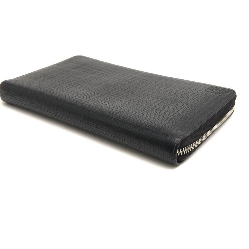 Loewe Long Wallet Women Leather Black C525 T12 X01 Linen Zip Around — view 3