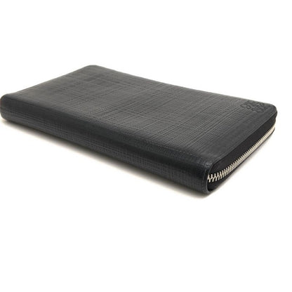 Loewe Long Wallet Women Leather Black C525 T12 X01 Linen Zip Around — view 3