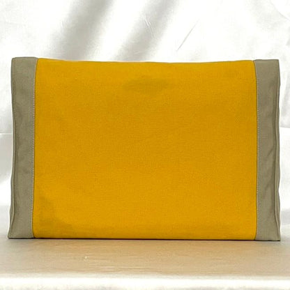 Hermes Clutch Bag Tapidocel Yellow Beige Excellent Condition Cotton