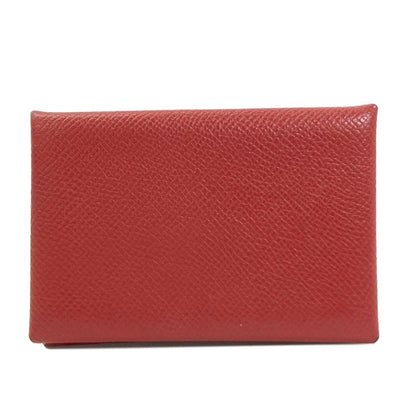 Hermes Calvi Silver Card Case Epsom