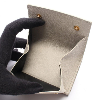 Saint Laurent Paris Trifold Wallet Compact Ivory Leather — view 4