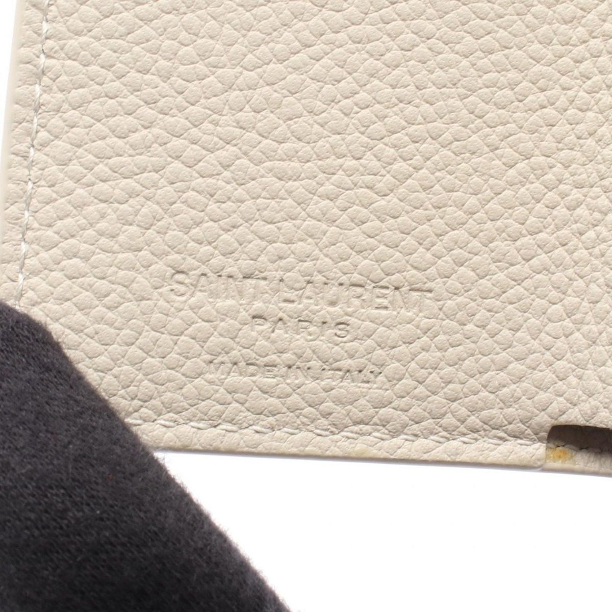 Saint Laurent Paris Trifold Wallet Compact Ivory Leather — view 5