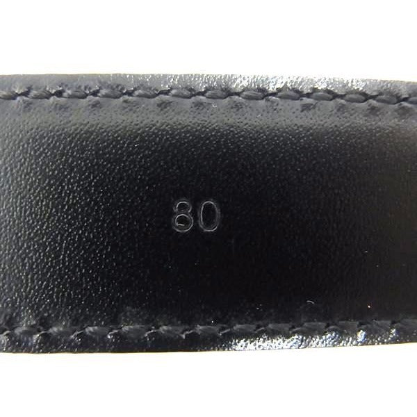 Celine Triomphe Leather Silver Hardware Belt Size 80 Black Fq0373 — view 4