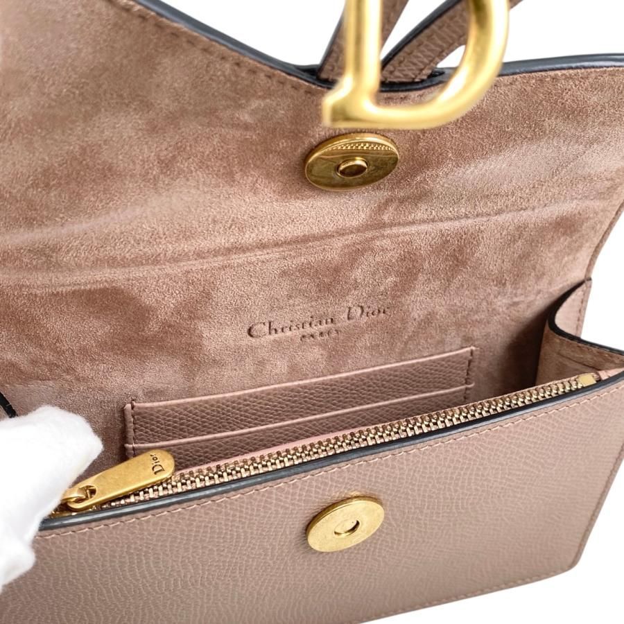 Christian Dior Waist Bag Saddle Belt Pouch S5619cwvg-50pu Logo Pink Beige Gold