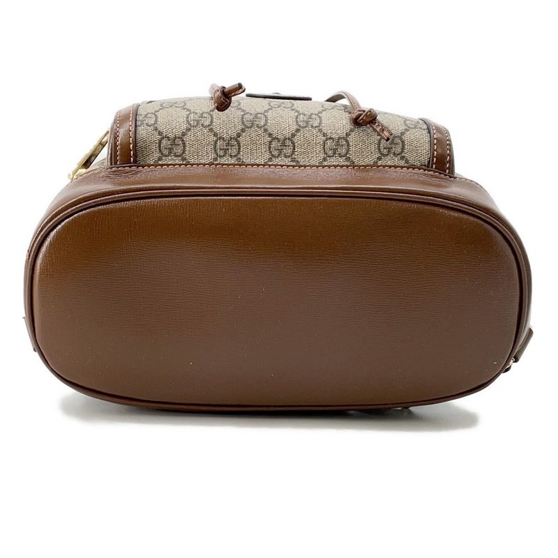 Gucci Interlocking GG Supreme Backpack Beige Brown
