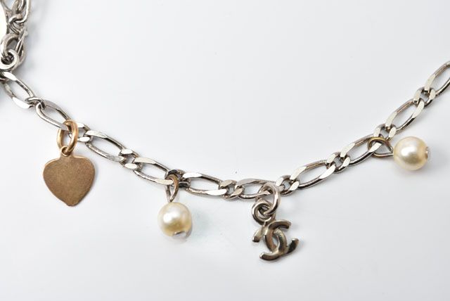 Chanel Necklace Pendant Bracelet Clover Heart Silver
